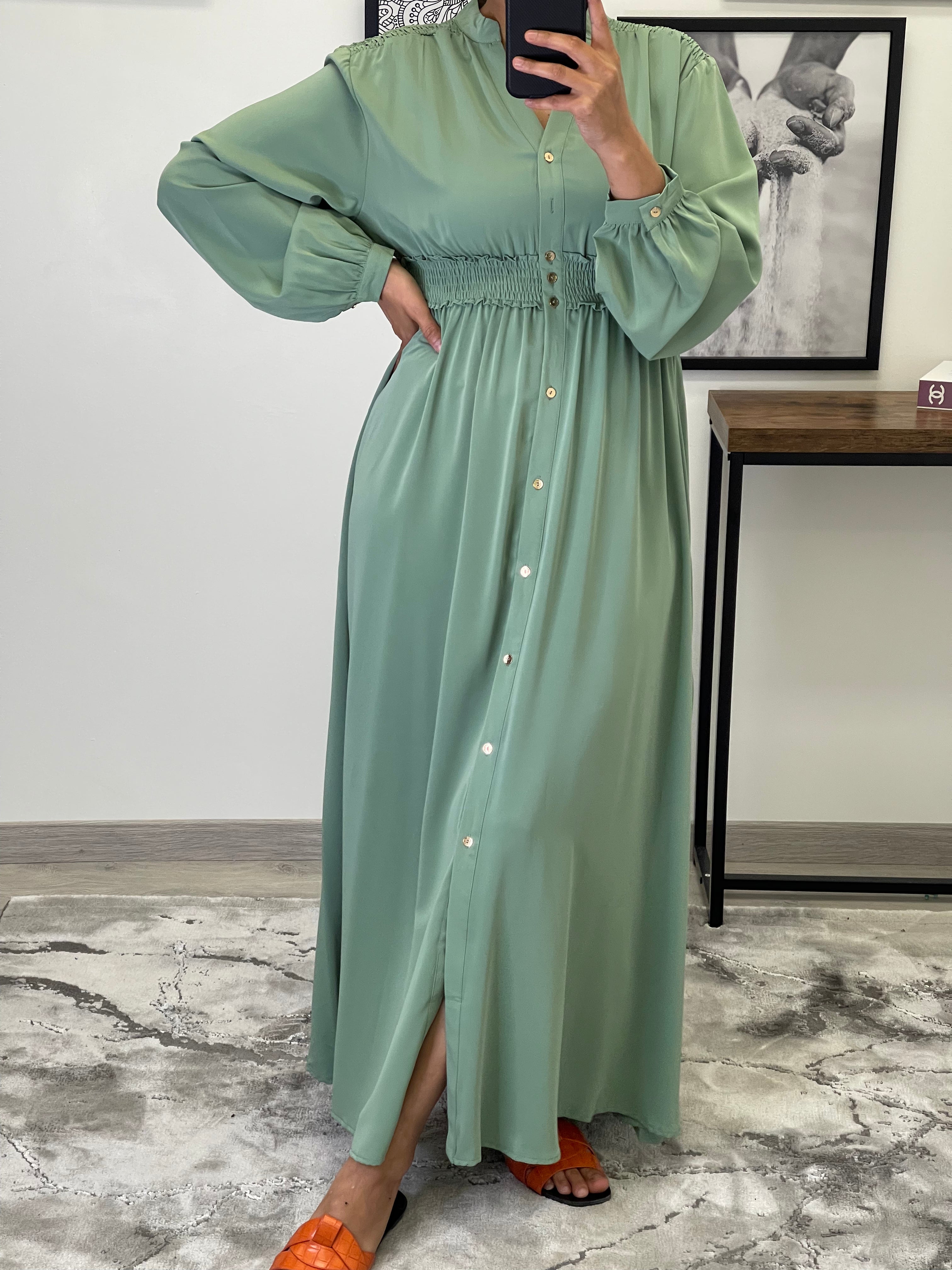 ROBE BOUTONNÉE SONIA VERT