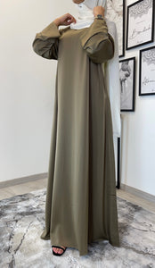 ABAYA SATIN VERT