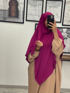 KHIMAR SOIE DE MEDINE FUSHIA