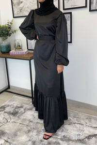 ROBE SATINÉ NOIR