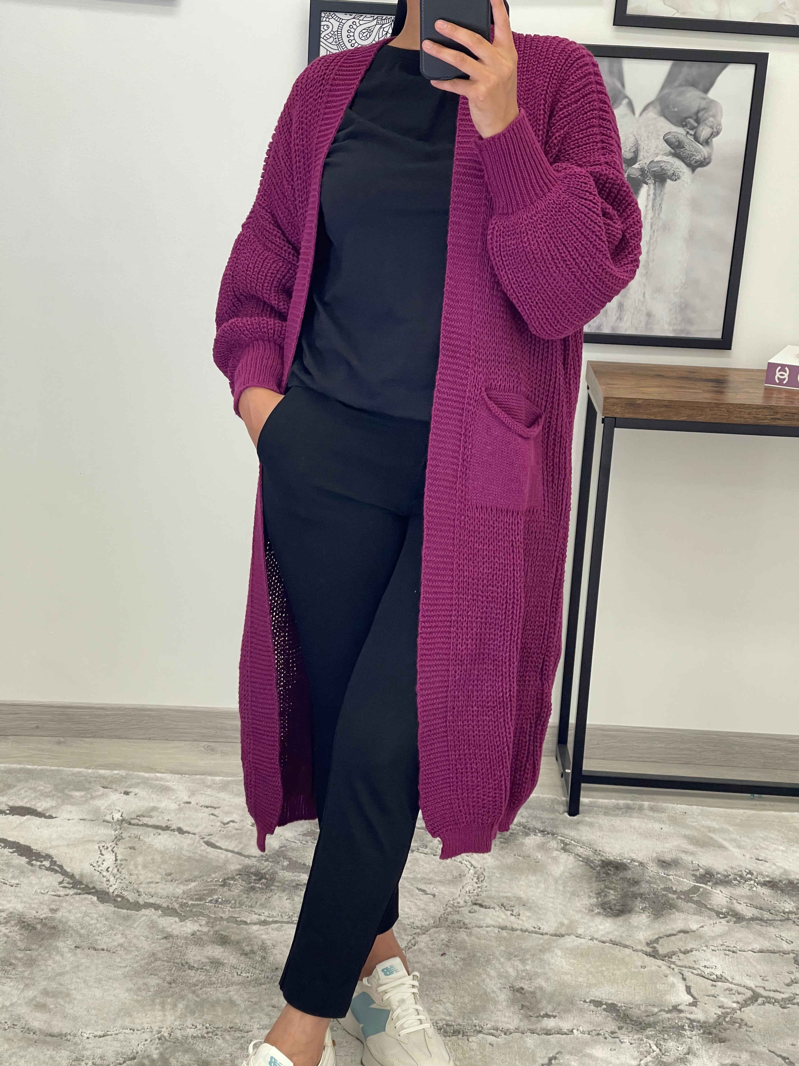 GILET LONG EN MAILLE LE DRESSING D AMINA