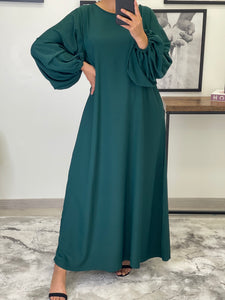 ROBE ABAYA JAWHARA VERT SAPIN