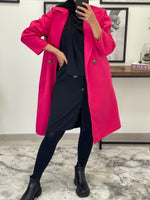 Charger l&#39;image dans la galerie, MANTEAU OVERSIZE FEMME FUSHIA
