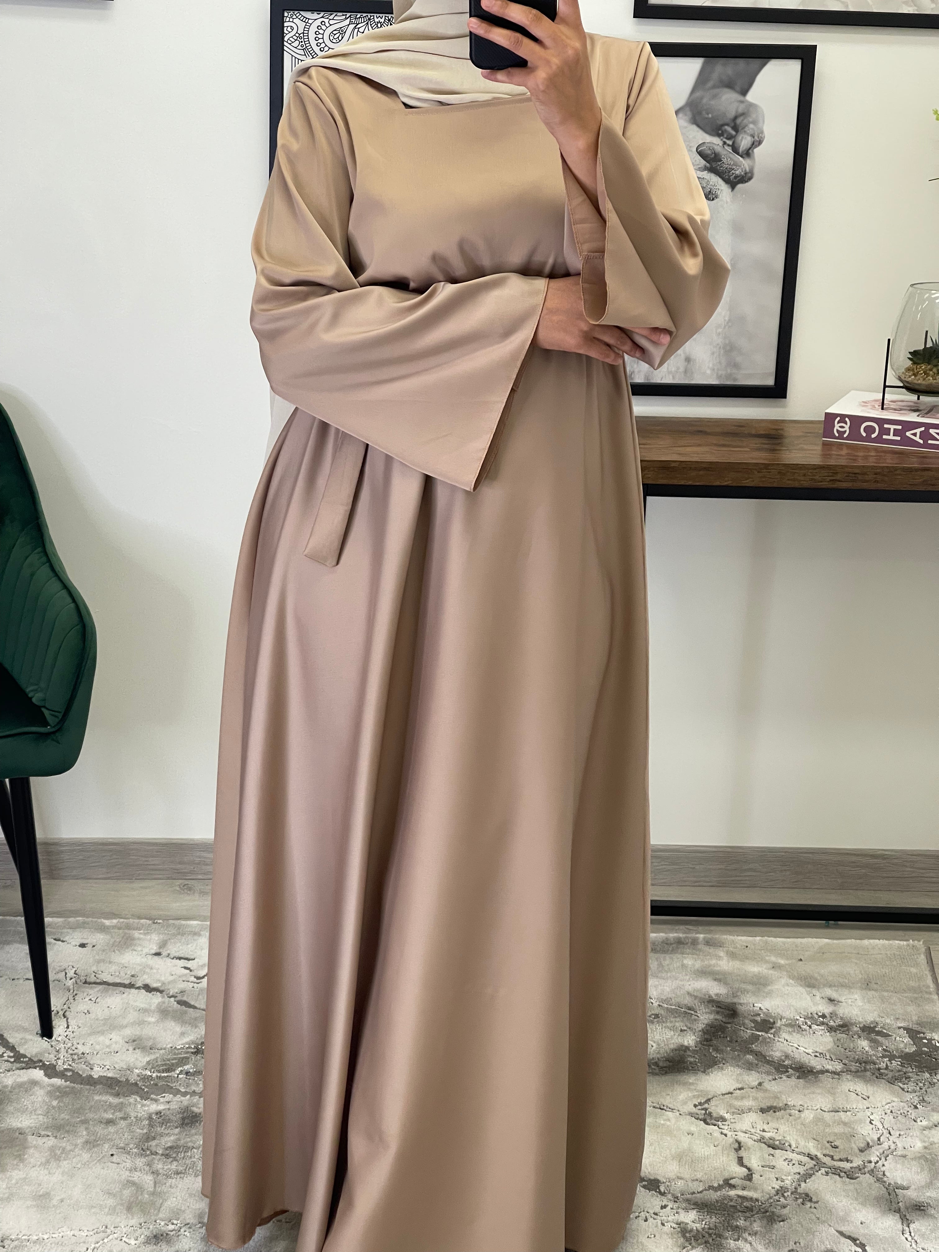 ROBE SATIN ADELINE TAUPE