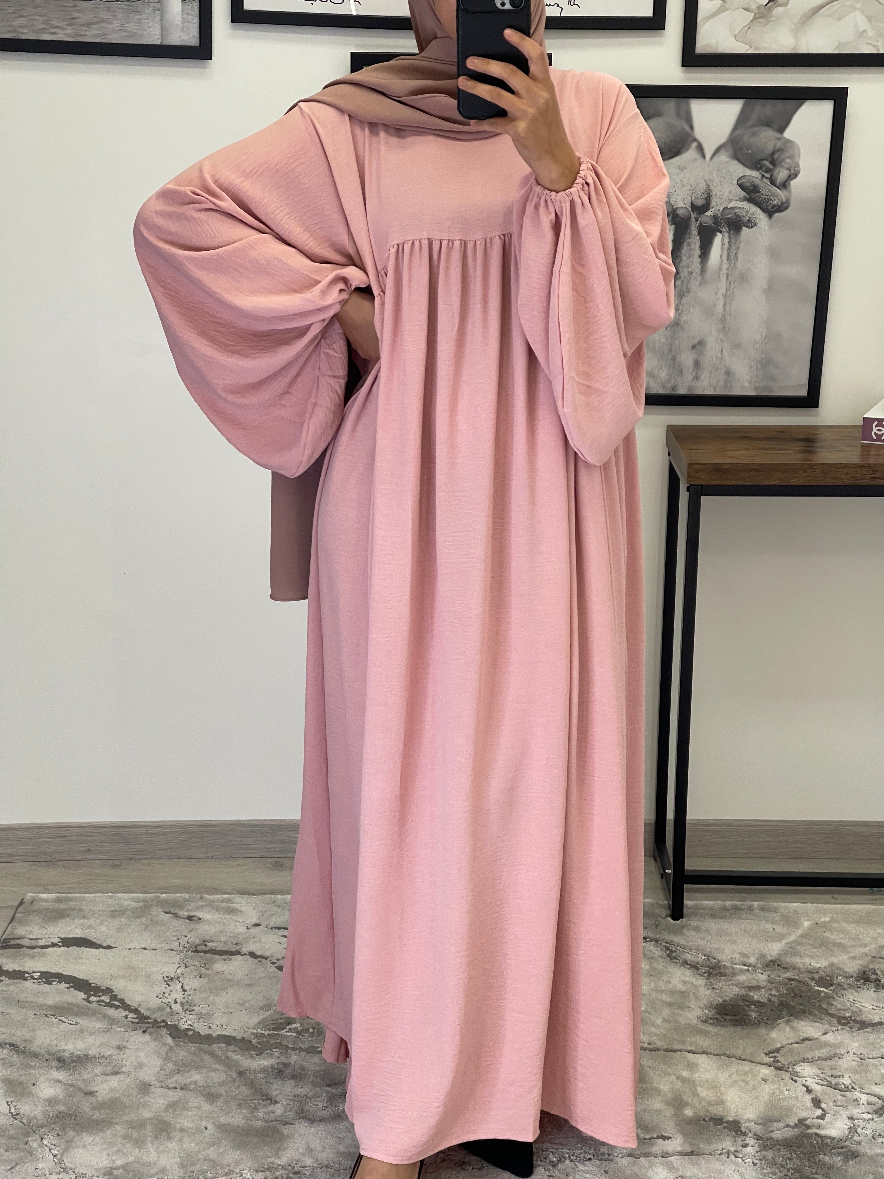 ABAYA AMINA ROSE PÂLE