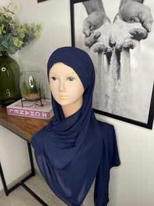 HIJAB PRÊT À ENFILER BLEU MARINE