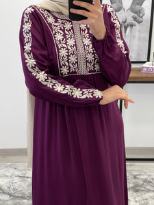 ROBE BRODÉE MAUVE