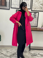 Charger l&#39;image dans la galerie, MANTEAU OVERSIZE FEMME FUSHIA
