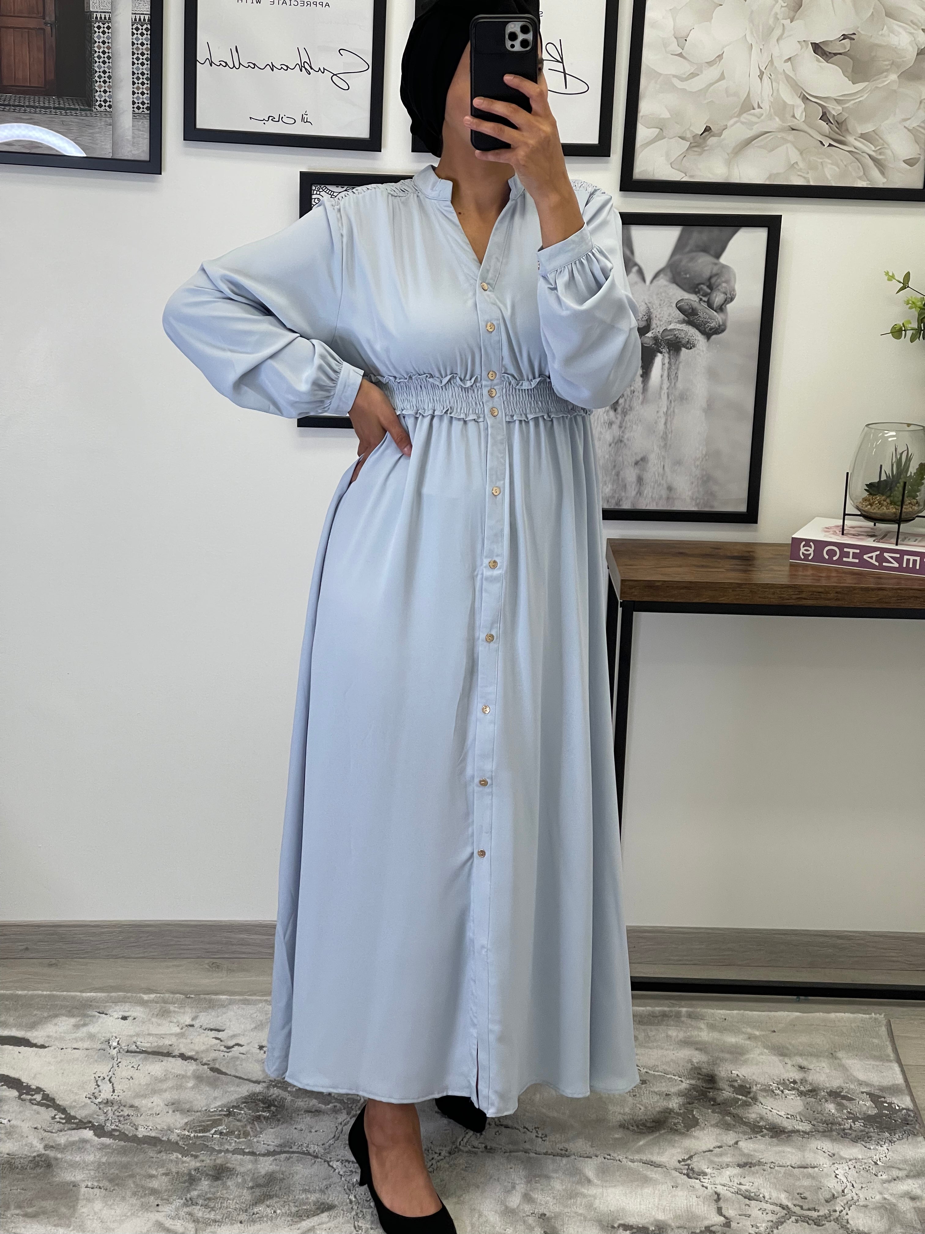 ROBE BOUTONNÉE SONIA BLEU