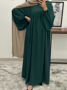 ABAYA AMINA VERT SAPIN