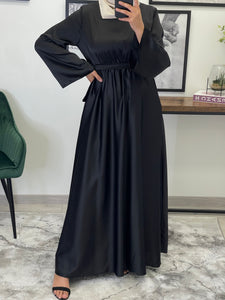 ROBE SATIN ADELINE NOIR