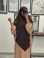 Charger l&#39;image dans la galerie, KHIMAR SOIE DE MEDINE MARRON
