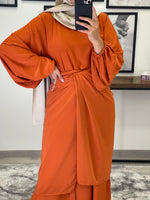 Charger l&#39;image dans la galerie, ROBE ABAYA JAWHARA ORANGE
