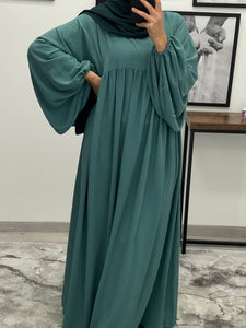 ABAYA AMINA VERT CANARD