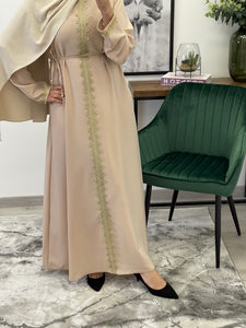 ABAYA ROBE DENTELLE NUDE